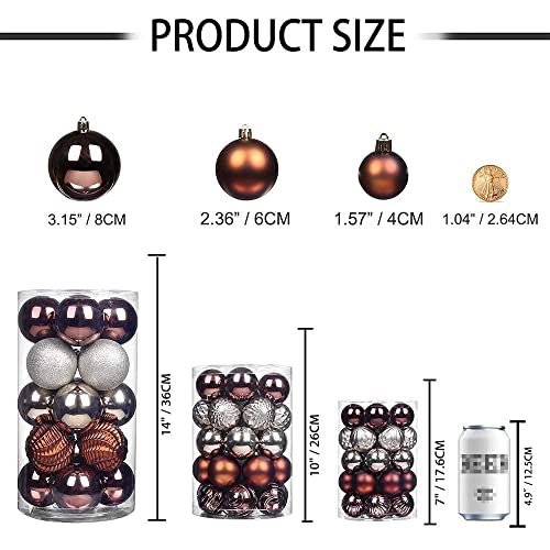24ct Christmas Ball Ornaments Shatterproof Xmas Tree Hanging Balls Decorations Perfect for Holiday Wedding Christmas Decor (24 Count)