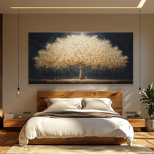 Large Wall Art Prints Gold Tree Of Life Artwork Canvas Art Wall Decor Painting Prints Gold Tree Large Abstract Wall Decor Picture For Living Room Bedroom Home Office Artwork 39"X 78"