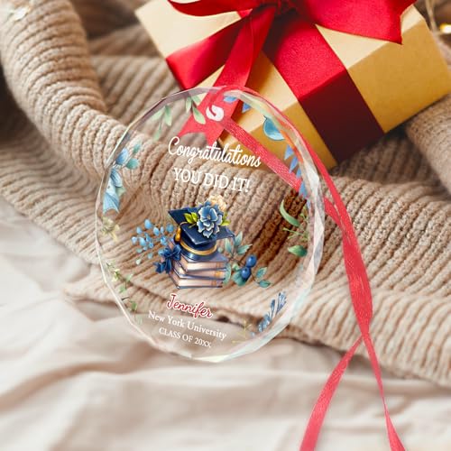 Personalized Graduate Glass Christmas Ornament