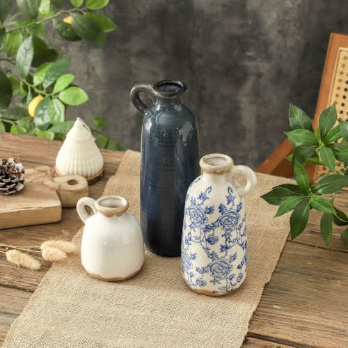Ceramic Vase Set of 3 with Handle (3 Count)