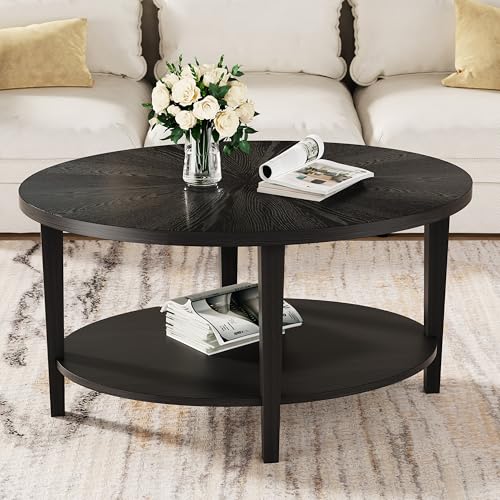 Solid Wood Oval Coffee Table for Living Room