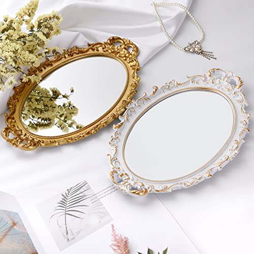 Vintage Decorative White Framed Mirror