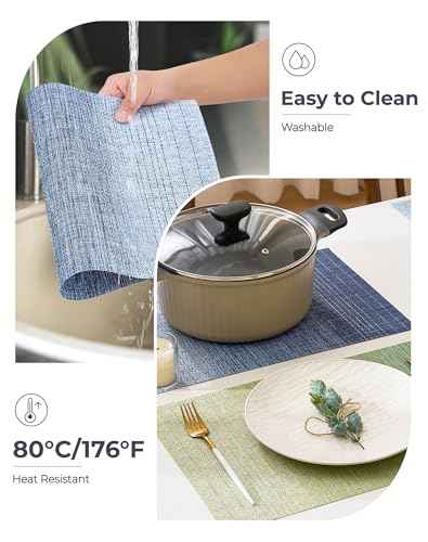 Gradient Blue Woven Placemats Set of 24 (24 Count)
