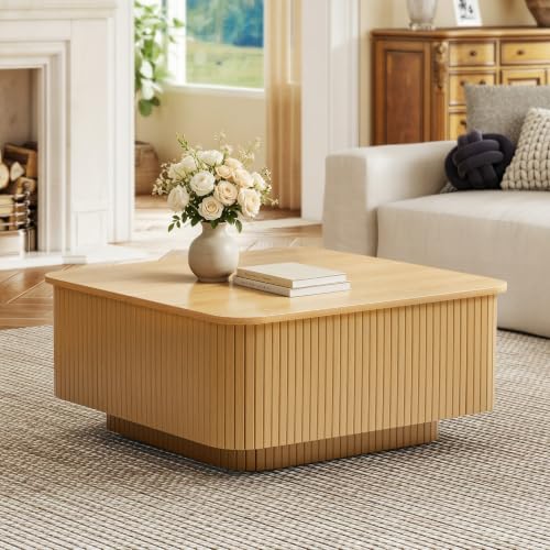 31.5" Square Coffee Table with Storage