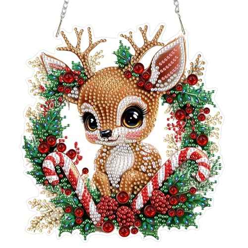 Christmas Deer Diamond Art Hanging Kits for Adult