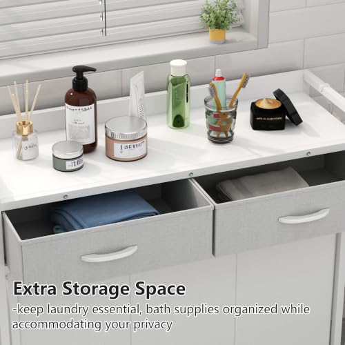 Laundry Hamper Laundry Basket with 3 Section Pull