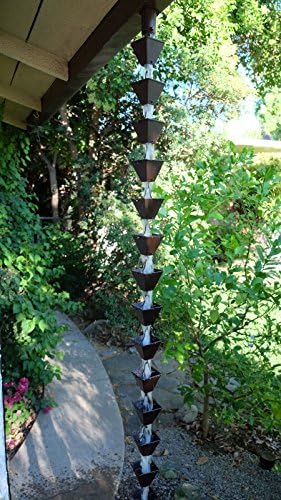 Nutshell Stores Medium Square Cups Rain Chain - Bronze - 16 Feet