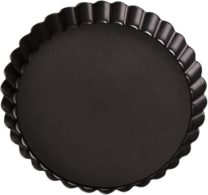 Non-sticks 6 Inches Quiche Tart Pan, Removable Loose Bottom Tart Pie, Round Fluted Tart Tins Baking Pan Mould Tray for Creating Creamy Cheese Cakes, Chocolate Tarts, Fruit Tart Pies