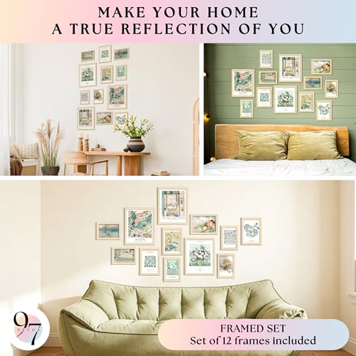 Sage Green Boho Framed Wall Art (12 Count)
