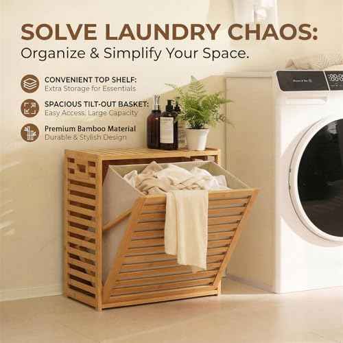 Tilt Out Laundry Hamper with Shelf