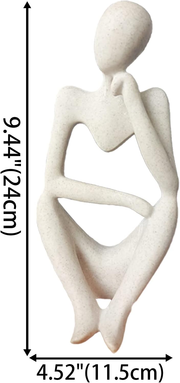 Dnoifne The Thinker Sculpture, Aquarium Ornaments, Abstract Sculpture Statue, Gift Art Decorative, Home Decor Figurine (Left, Large)