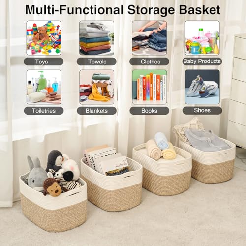 Storage Baskets for Organizing & Shelves (4 Count)