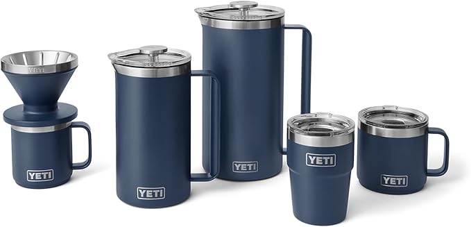 YETI Pour Over Coffee Maker Accessory Ramblers, Designed for Perfect Coffee Extraction Anywhere, Stainless Steel, fits any V60 Filter, White
