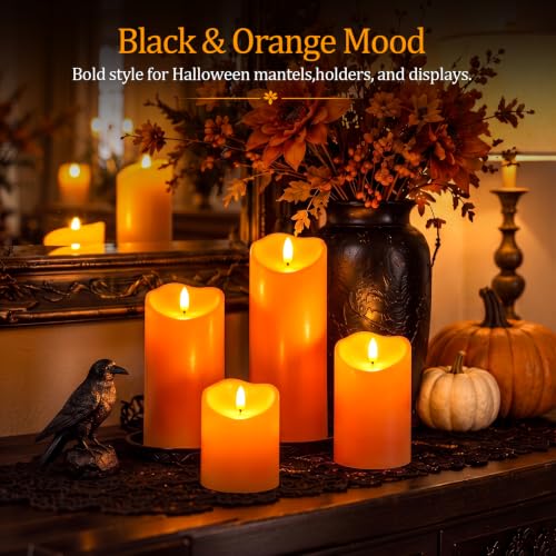 Halloween Orange Waterproof LED Candles