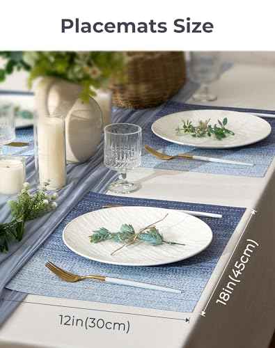 Gradient Blue Woven Placemats Set of 24 (24 Count)