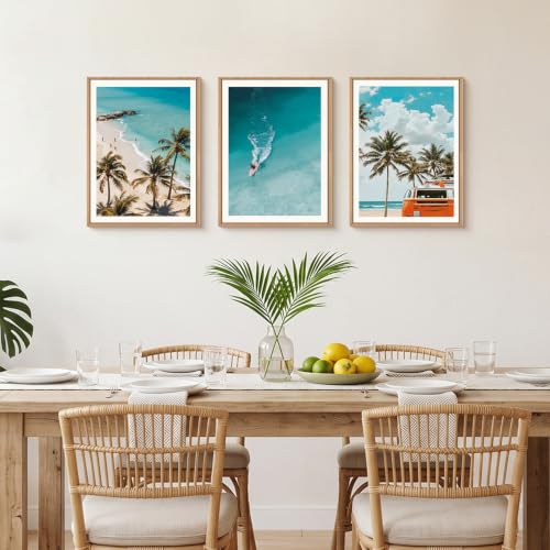 Nature Surfboard Beach Framed Canvas Wall Art