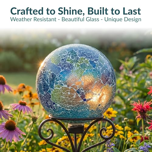 Sunnydaze 10" Mosaic Glass Gazing Ball for Garden (2 Count)
