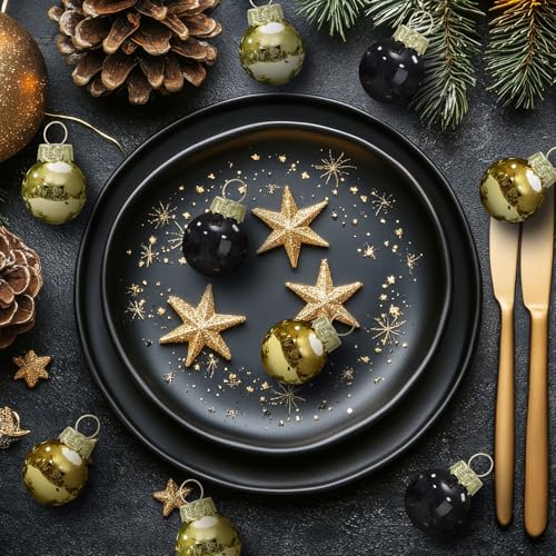 32 Pcs 1'' Mini Glass Christmas Ornament (32 Count)