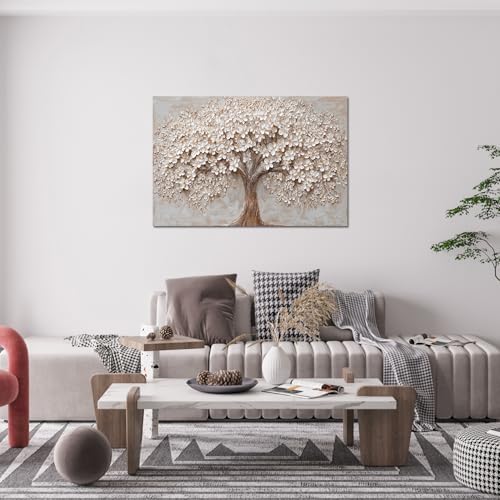 Canvas Wall Art Decor Prints Modern Botanical Wall Art Pictures for Living Room Flower Tree of Life Wall Art Prints Artwork for Walls Bedroom Office Decor 24" X 36"Printed Decorative Painting