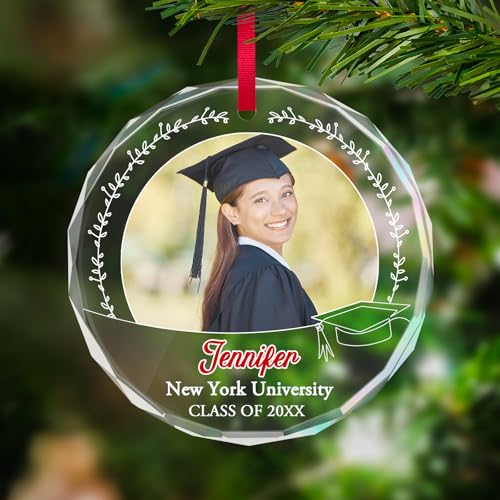 Personalized Graduate Glass Christmas Ornament 2026