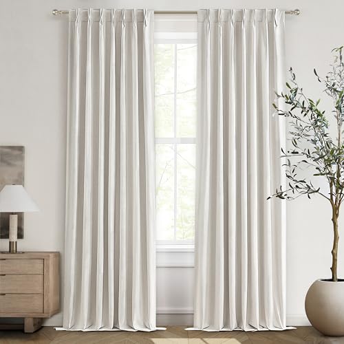 94 Inch Pinch Pleat Living Room Thermal Curtains for Winter (2 Count)