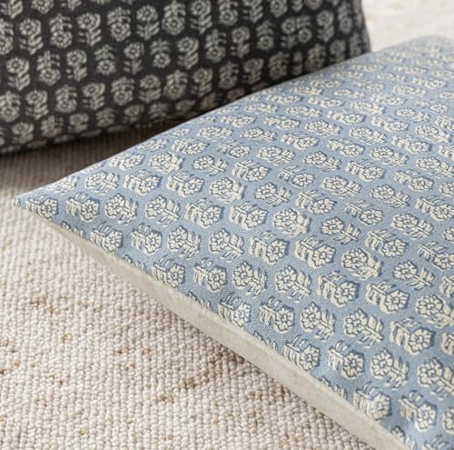 Decorative Floral Print Throw Pillow Covers 20×20 Powder Blue (2 Count)
