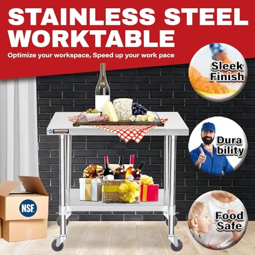 30x36 NSF Stainless Steel Cart Work Table