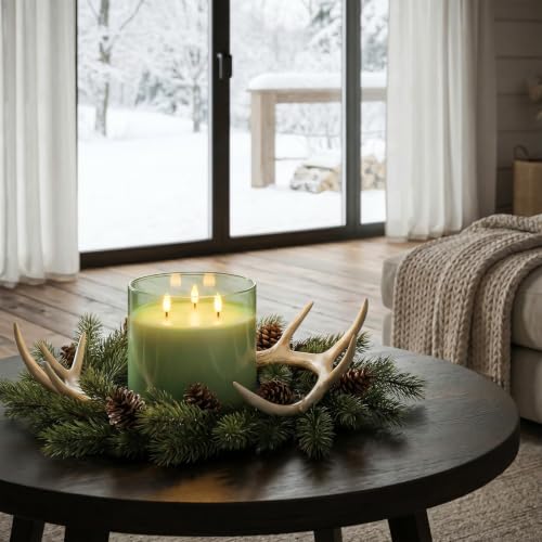 Sage Green Large Glass Flameless LED Candle