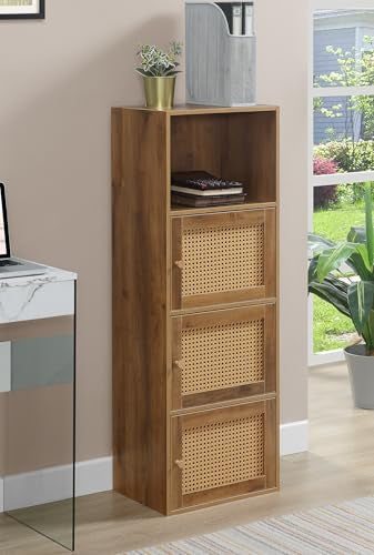Xtra Storage Boho Weave 3 Door Cabinet 16.5"