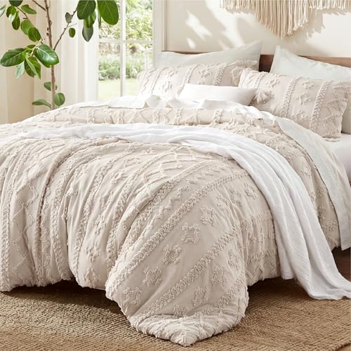 Tufted Boho Comforter Set Oversized King Size