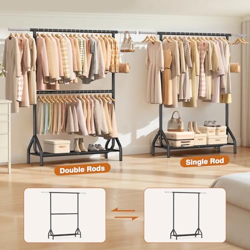 Double Rod Clothing Rack Load 622 LBS