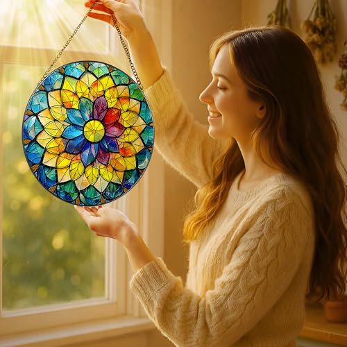 8'' Rainbow Mandala Sun Catcher Ornament