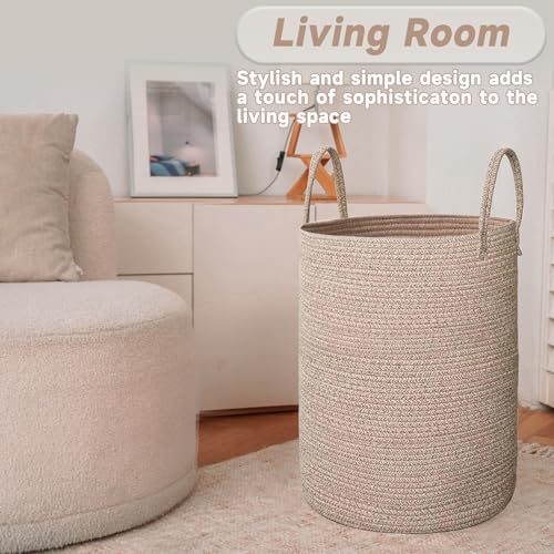 80L Cotton Rope Laundry Basket Hamper