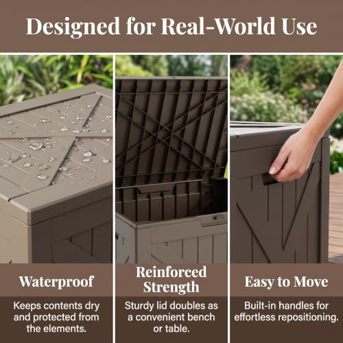 32 Gallon Waterproof Resin Storage Deck Box