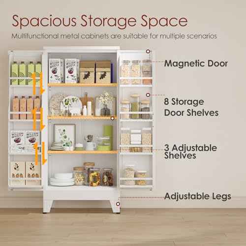 Metal Kitchen Pantry Storage Cabinet