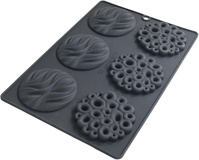 Silicone Mold, 6-Cavity Chocolate Mousse Cake Molds, Baking Mould for Desserts, Pastry, Candy, Non-Stick Food Grade Silicone Baking Pan (C_ Round)