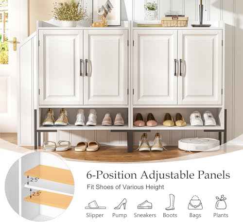 Farmhouse Shoe Cabinet with Doors