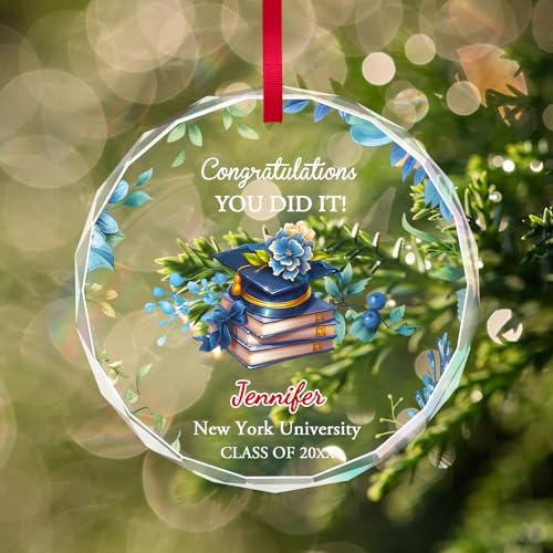 Personalized Graduate Glass Christmas Ornament