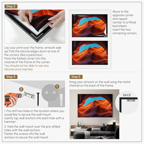 46"x72" Extra Large Framed Wall Art Antelope Canyon Rock Formation with Vibrant Colors for Home Living Room Bedroom Decor