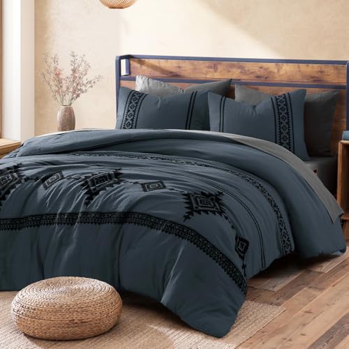 Embroidery California King Comforter Set 7 Pieces Bed in a Bag
