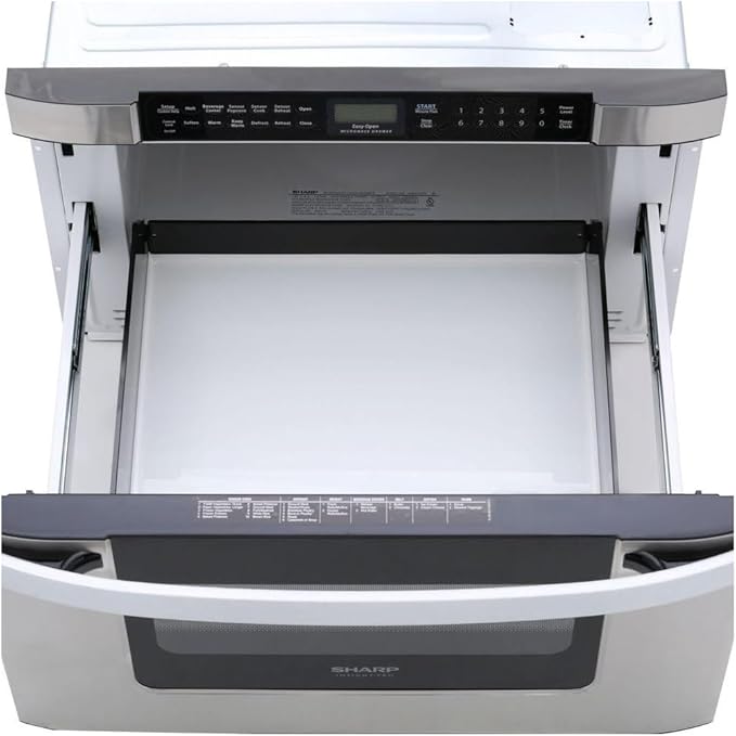SHARP KB6524PSY Microwave Drawer Oven, 24-inch, 1.2 Cubic Feet, 950 Watt, Angled Touch Control Panel, Stainless Steel