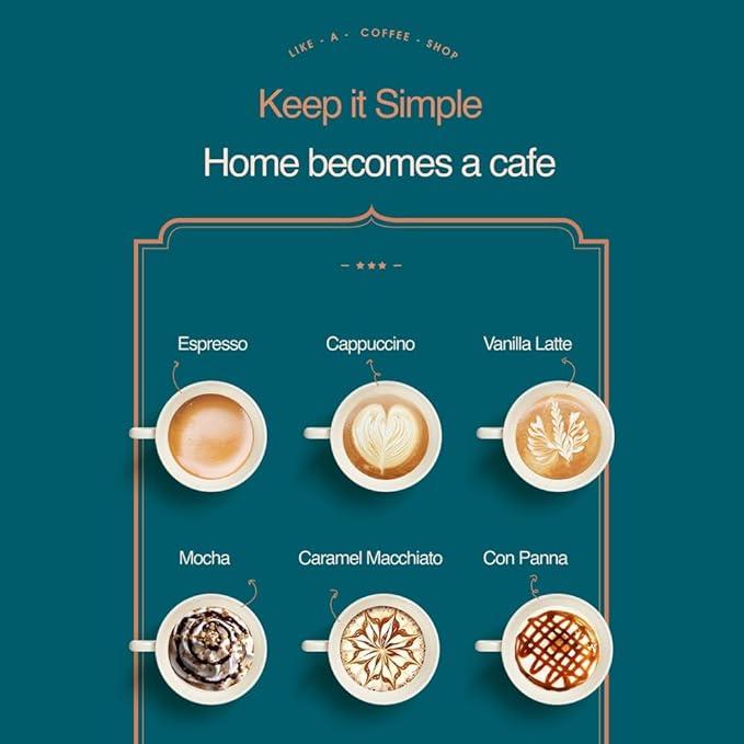 deluxe semi-automatic coffee maker with steam milk frother