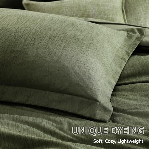 King Size Comforter Set Olive Green 7 Pieces Bed in a Bag