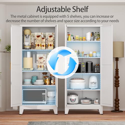 White Metal Storage Cabinet