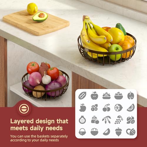 2 Tier Fruit Bowl for Kitchen Counter
