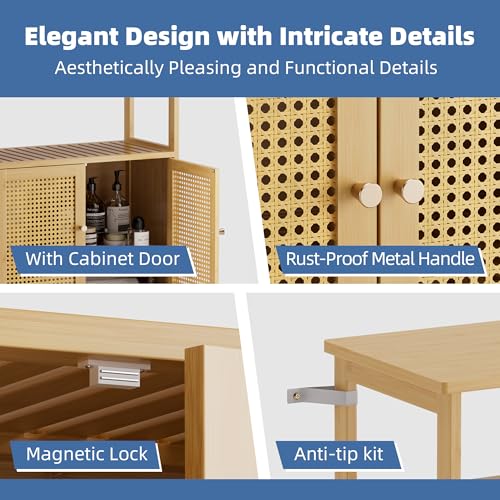 Rattan Bathroom Storage Cabinet