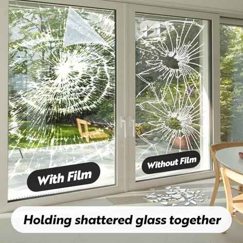Security Safety Shatterproof Window Film 4 Mil Clear 17.4x78.7in