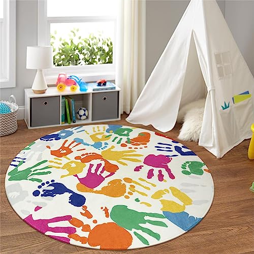 Colorful Round Rug for Kids Bedroom