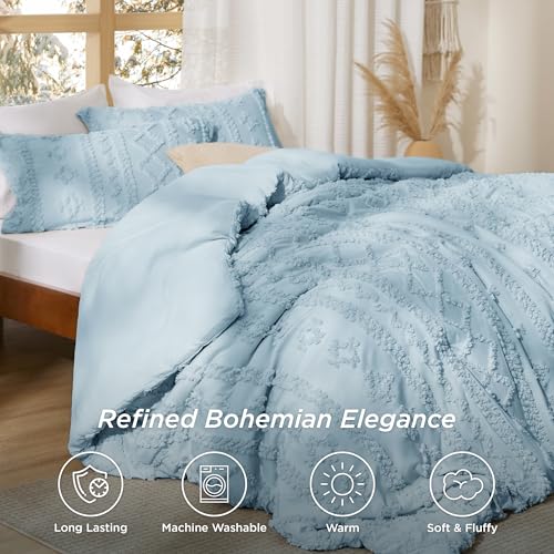 Tufted Boho Comforter Set Twin Size