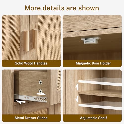 47.2" H Tall Storage Cabinet with Adjustable Shelf